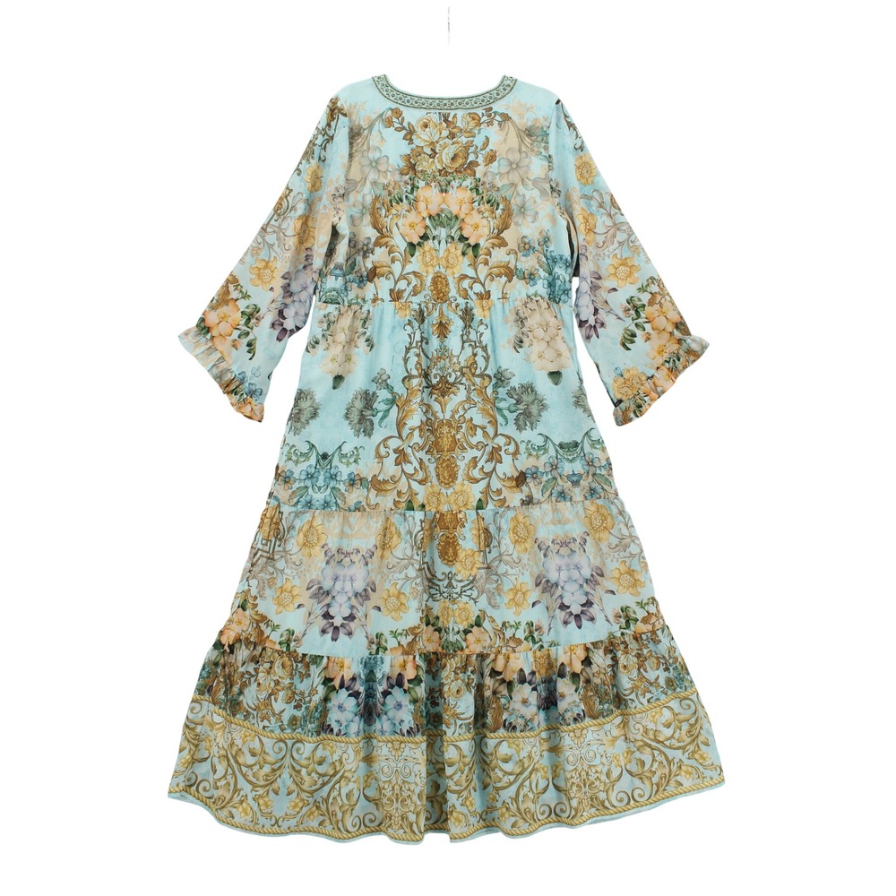 Soft Surroundings Baroque Dress Large Beaded Cottagecore Coastal Boho Chic - Picture 7 of 13